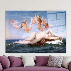 The Birth of Venus,Glass Wall Art Modern,Famous Tempered Glass,Angel Glass Wall Art,Glass Wall Art,Glass Art,Reproductio
