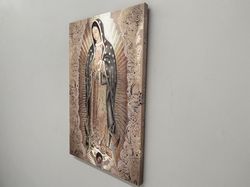 The Virgin Of Guadalupe, Our Lady of Guadalupe Wall Art, Abstract Wall Art, Catholic Canvas Art, Immaculate Mary Printed