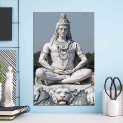 shiva 3d canvas, hindu wall hangings, shiva statute 3d canvas, modern canvas gift, personalized gift box, housewarming g