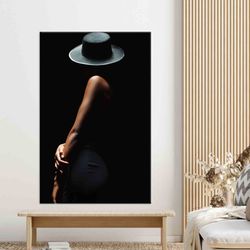 Large Wall Art, Woman Wall Art, Wall Art, Woman Silhouette, Woman Photo Art Canvas, Custom Wall Hanging, Girl Artwork,