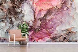 gray marble mural,3d wall paper,pink and gray marble,paper wall artmarble wall mural,bright wall paper,shimmery wall art