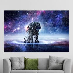 large canvas, space canvas art, canvas, astronaut lover gift poster, astronaut landing, framed wall art, starry sky canv