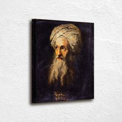 portrait of a man in ottoman photo canvas, portrait poster print, ottoman islamic wall art, wall art decor canvas