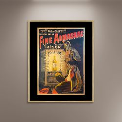 Fine Armagnac Poster Print Framed Canvas, Eugene Oge 1905, Wine Poster, Retro Poster, Advertisement, Vintage Poster, Art