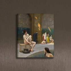 women in bath art jean leon gerome painting photo canvas, nude painting, sexual slavery in the ottoman empire photo canv