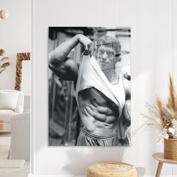 Sport Wall Art,Arnold Schwarzenegger,Glass Art Wall Decor,Glass Art Gift,Mural Art,Motivation Wall Decoration,