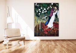Marc CHAGALL Bride with Three Candles PosteCanvas Wall Art,Marc CHAGALL La Marie  Canvas Print Art,chagall la mariee art