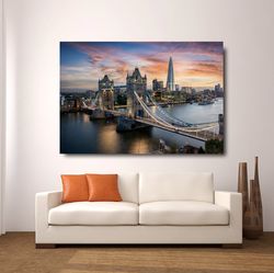 London Tower Bridge Canvas Print, London Tower Bridge Wall Art, London Print Art,Tower Bridge Poster,Tower Bridge Home D