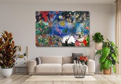 Marc Chagall Canvas Wall Art,Modern Canvas Exhibition Poster,Surrealism wall decor,Reproduction Prints,Modern Canvas Art