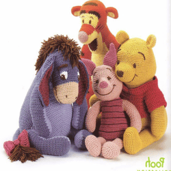 low price vintage crochet pooh tigger eeyore piglet pattern book pdf download stuffed toys patterns
