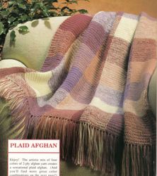 ADORABLE Plaid Afghan Crochet Pattern PDF Instant Download FRINGE Easy To Follow