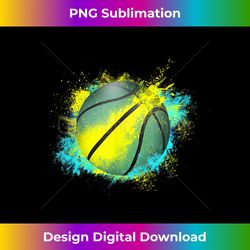 Basketball Neon Paint Splatter Graphic - Eco-Friendly Sublimation PNG Download - Striking & Memorable Impressions