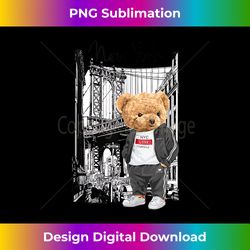 cool new york city teddy bear illustration graphic designs tank top - contemporary png sublimation design - craft with boldness and assurance
