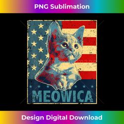Meowica Cat 4th of July Patriotic American Flag Gift Women - Artisanal Sublimation PNG File - Rapidly Innovate Your Artistic Vision