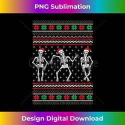 Funny Dancing Skeletons Ugly Christmas Sweater - Minimalist Sublimation Digital File - Pioneer New Aesthetic Frontiers
