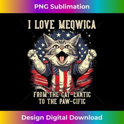 4th July Cat Lover, I Love Meowica Patriotic Funny Happy Cat - Vibrant Sublimation Digital Download - Enhance Your Art with a Dash of Spice