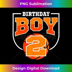 Birthday Boy 2 Basketball Theme Bday Party Celebration - Contemporary PNG Sublimation Design - Customize with Flair