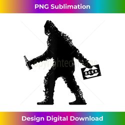 Funny Bigfoot Beer - Drinking With Sasquatch - Believe - Deluxe PNG Sublimation Download - Ideal for Imaginative Endeavors