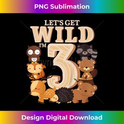 Kids 3 Year Old Woodland Animals Birthday Wild Forest 3rd Gift - Minimalist Sublimation Digital File - Crafted for Sublimation Excellence