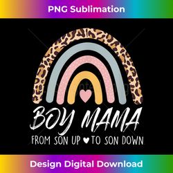 Boy Mama From Son Upto Son Down Leopard Rainbow Mother's Day - Innovative PNG Sublimation Design - Access the Spectrum of Sublimation Artistry
