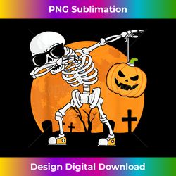 Dabbing Skeleton Funny Halloween Pumpkin Skeleton - Sublimation-Optimized PNG File - Rapidly Innovate Your Artistic Vision