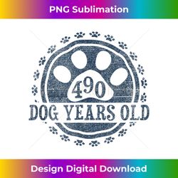 490 Dog Years Old, 70 in Human 70th Birthday Give Idea - Timeless PNG Sublimation Download - Lively and Captivating Visuals