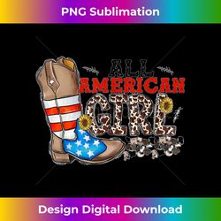 All American Cowgirl Cowboy Boots 4th Of July Western Girl - Artisanal Sublimation PNG File - Lively and Captivating Visuals