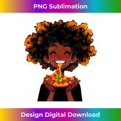 Anime happy black girl eating pizza for pizza and anime - Crafted Sublimation Digital Download - Chic, Bold, and Uncompromising