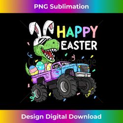 Kids Boys Happy Easter T-Rex Bunny Monster Truck Rabbit Ears - Luxe Sublimation PNG Download - Reimagine Your Sublimation Pieces