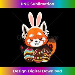 Cute Red Panda Easter Bunny Ears, Kawaii Rabbit Eggs Graphic - Luxe Sublimation PNG Download - Ideal for Imaginative Endeavors