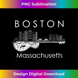 Boston Souvenir Men Massachusetts Skyline Music Guitar Gifts - Urban Sublimation PNG Design - Customize with Flair