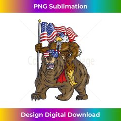 4th of July Boys Proud American Bald Eagle Bear - Artisanal Sublimation PNG File - Channel Your Creative Rebel