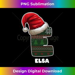 Christmas Letter E First Name Elsa Long Sleeve - Artisanal Sublimation PNG File - Channel Your Creative Rebel