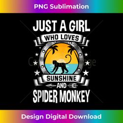 Just a Girl Who Loves Sunshine and Spider Monkey Tank Top - Luxe Sublimation PNG Download - Immerse in Creativity with Every Design