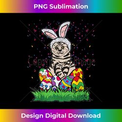 Easter Tabby Cat Bunny Ears Egg Hunting Cute Kitten Spring - Luxe Sublimation PNG Download - Customize with Flair