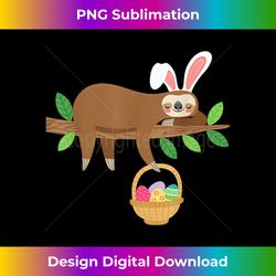 Easter Sloth with Easter Bunny Rabbit Ears Basket of Eggs - Timeless PNG Sublimation Download - Spark Your Artistic Genius
