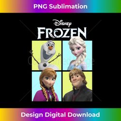 Disney Frozen Vintage Movie Poster Character Color Box Ups Long Sleeve - Edgy Sublimation Digital File - Elevate Your Style with Intricate Details