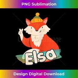 ELSA - Adorable girl name with cool Fox - Bespoke Sublimation Digital File - Channel Your Creative Rebel