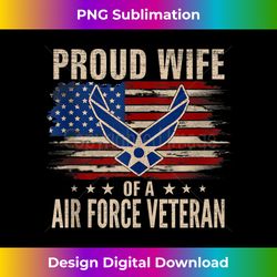Vintage Proud Wife Of A Air Force Veteran American Flag Tank Top - Bespoke Sublimation Digital File - Reimagine Your Sublimation Pieces