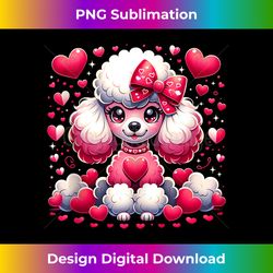Cute Poodle Dog Love Hearts - Valentines Day Elegance - Urban Sublimation PNG Design - Craft with Boldness and Assurance