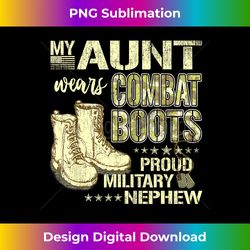 My Aunt Wears Combat Boots Dog Tags - Proud Military Nephew - Innovative PNG Sublimation Design - Customize with Flair
