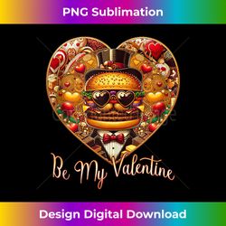 Funny Be My Valentine Red Heart Love Day - Hamburger - Classic Sublimation PNG File - Tailor-Made for Sublimation Crafts