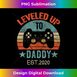 Vintage Leveled Up To Daddy EST.2020 Promoted To Daddy - Edgy Sublimation Digital File - Reimagine Your Sublimation Piec