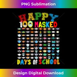Happy 100 Masked Day of school 100 Funny masks 21 kids - Classic Sublimation PNG File - Spark Your Artistic Genius