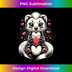Ferret Holding Heart Valentine's Day Cute Valentine - Luxe Sublimation PNG Download - Craft with Boldness and Assurance
