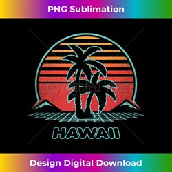 Hawaii Retro Palm Tree Beach 80s Style Tank Top - PNG Transparent Sublimation File