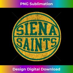 Siena College Distressed Vintage 70s Basketball 2-Color Long Sleeve - Trendy Sublimation Digital Download