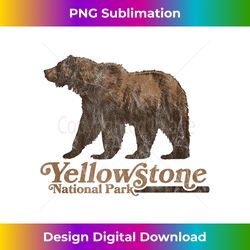 Vintage Yellowstone National Park Retro Grizzly Bear - PNG Transparent Sublimation Design