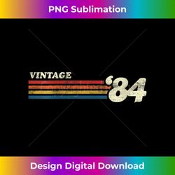 Womens Vintage 1984 Chest Stripe Birthday V-Neck 1 - Premium Sublimation Digital Download