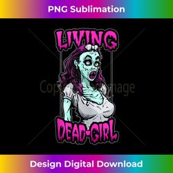 Living Dead Girl Funny Halloween Pop Art Undead Zombie Tank Top 1 - PNG Transparent Sublimation Design